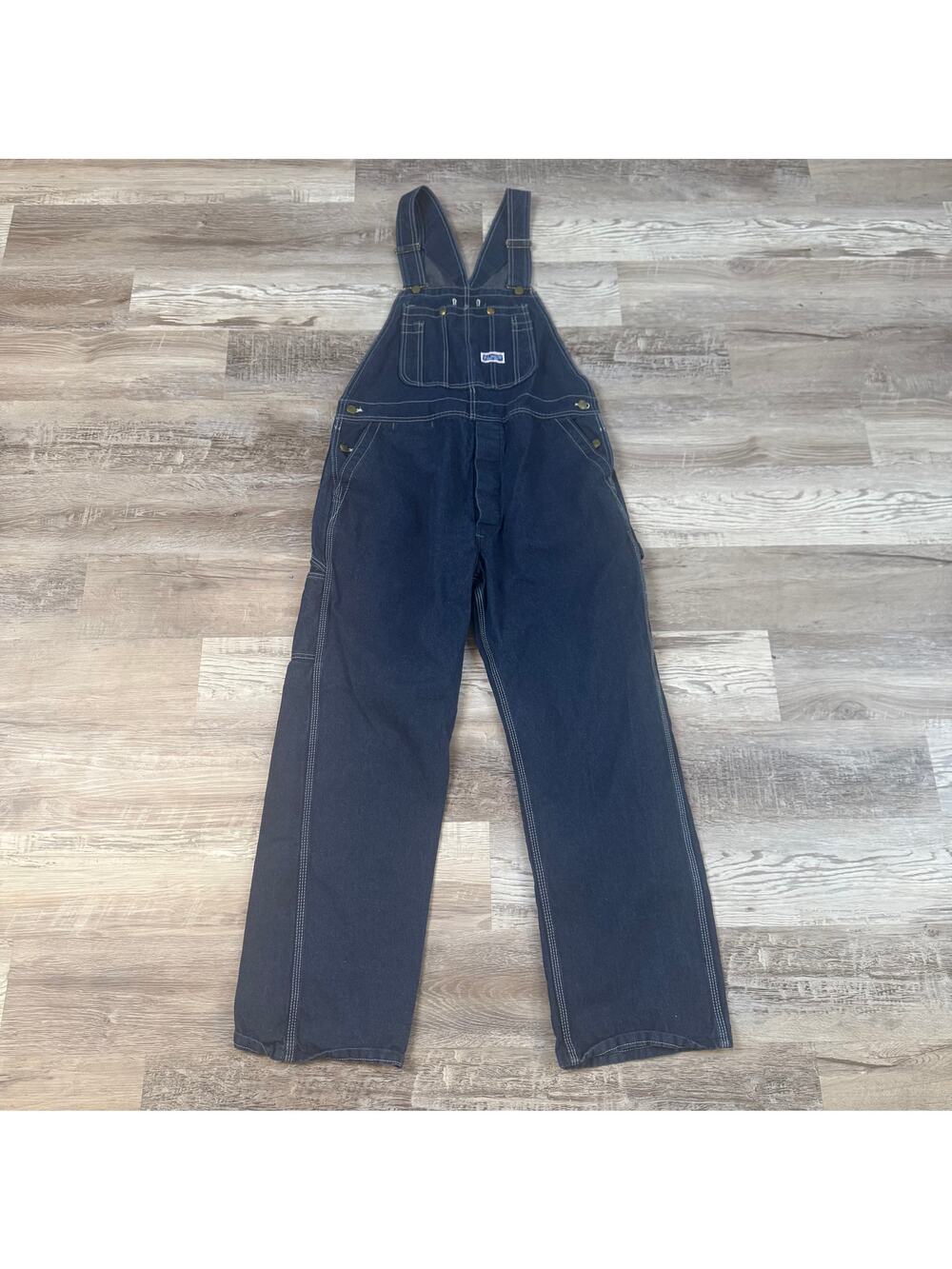 Vintage 90s Big Smith Denim Overalls Made USA Carpenter Workwear XL